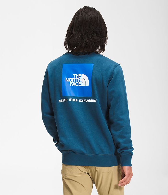 The North Face Sweatshirt Box NSE Crew Blue - Mens - Thailand MTHOX-8351